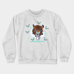 Tiger & Butterfly On Nose Crewneck Sweatshirt